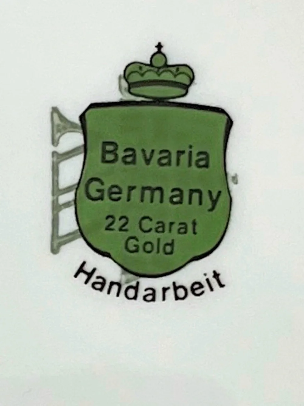 Handarbeit Bavarian 22k Gold Trim Rose Dessert Plates Set of 4